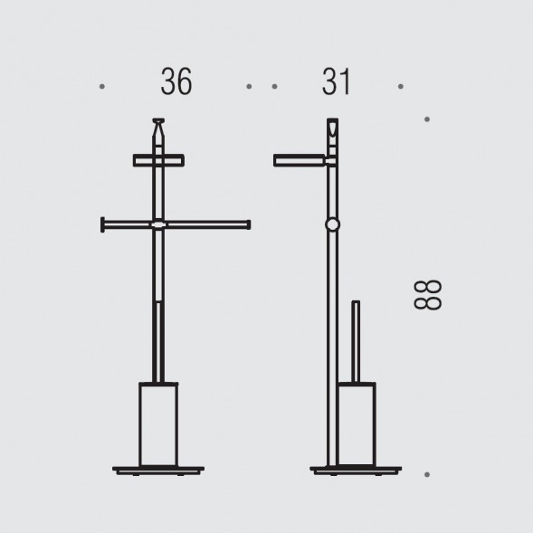 Стойка COLOMBO DESIGN PLANETS B9813 напольная с полотенцедержателем с мыльницей с держателем туалетной бумаги и с ершиком
