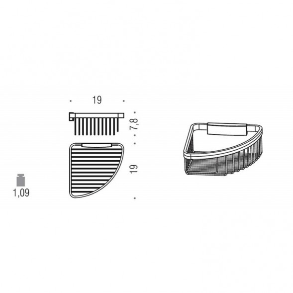 Полочка корзинка COLOMBO DESIGN ANGOLARI B9648 угловая одинарная съемная