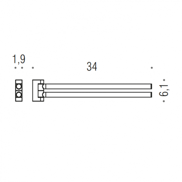 Полотенцедержатель COLOMBO DESIGN MINI B4012 двойной цвет хром