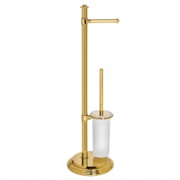 Стойка COLOMBO DESIGN HERMITAGE B3318.GOLD напольная с держателем туалетной бумаги и ершиком