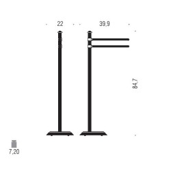 Стойка COLOMBO DESIGN HERMITAGE B3338 с полотенцедержателем