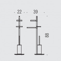 Стойка COLOMBO DESIGN PLANETS B9833 напольная с полотенцедержателем с мыльницей с держателем туалетной бумаги и с ершиком