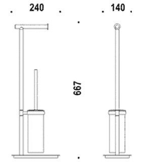 Стойка COLOMBO DESIGN SQUARE B9904 напольная с держателем туалетной бумаги и ершиком