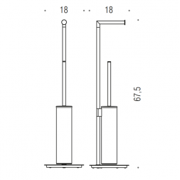 Стойка COLOMBO DESIGN MINI B4018.NM с держателем туалетной бумаги и ершиком цвет черный матовый