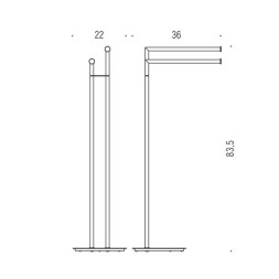 Стойка COLOMBO DESIGN MINI B4038 с полотенцедержателем двойным цвет хром
