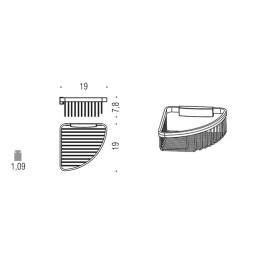 Полочка корзинка COLOMBO DESIGN ANGOLARI B9648.NM черный матовый, угловая одинарная съемная
