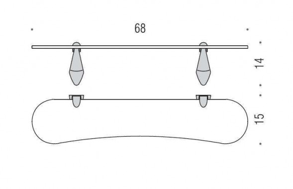 Полочка COLOMBO DESIGN KHALA B1816 стеклянная