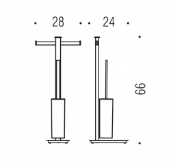 Стойка COLOMBO DESIGN UNITS B9108 напольная с двойным держателем туалетной бумаги и ершиком