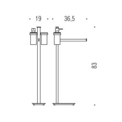Стойка COLOMBO DESIGN UNITS B9111 напольная с полотенцедержателем с дозатором со стаканом