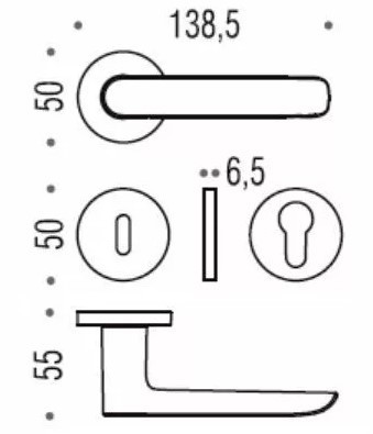Дверная ручка Colombo Lund SE11RSB графит матовый