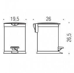 Ведро COLOMBO DESIGN COMPLEMENTI B9212 напольное с крышкой с педалью 3 л