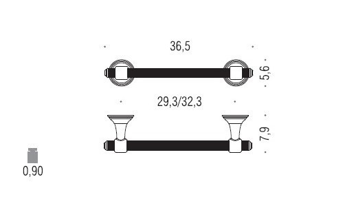 Полотенцедержатель COLOMBO DESIGN HERMITAGE B3309.GOLD широкий
