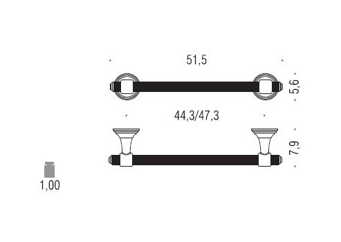 Полотенцедержатель COLOMBO DESIGN HERMITAGE B3310.OA широкий