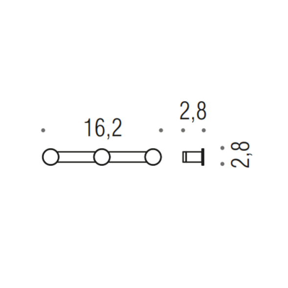 Крючок COLOMBO DESIGN MINI CD117.GM тройной цвет графит матовый