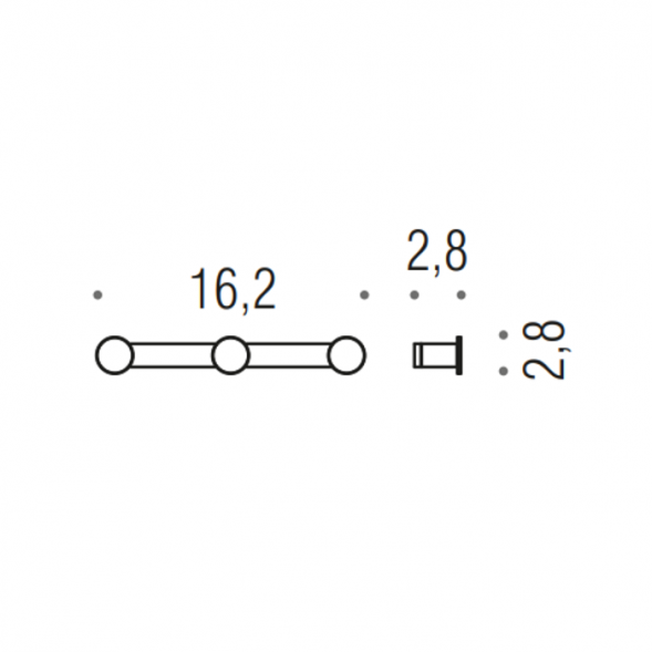 Крючок COLOMBO DESIGN MINI CD117.HPS1 тройной цвет нержавеющая сталь
