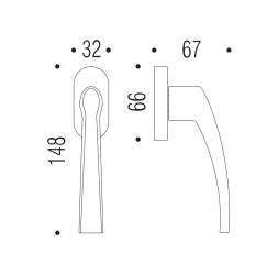 Colombo BLAZER FL12 DK/SM cromat ручка для окна / 1 шт.