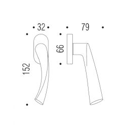 Colombo FLESSA CB52 DK/SM-CM ручка для окна матовый-хром / левая 1 шт. 1
